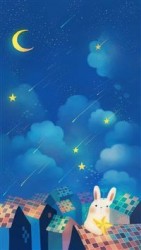Romantic-Night-Moon-Star-Clouds-Sky-Rabbit-House-Top-iphone-8-wallpaper-ilikewallpaper_com_200